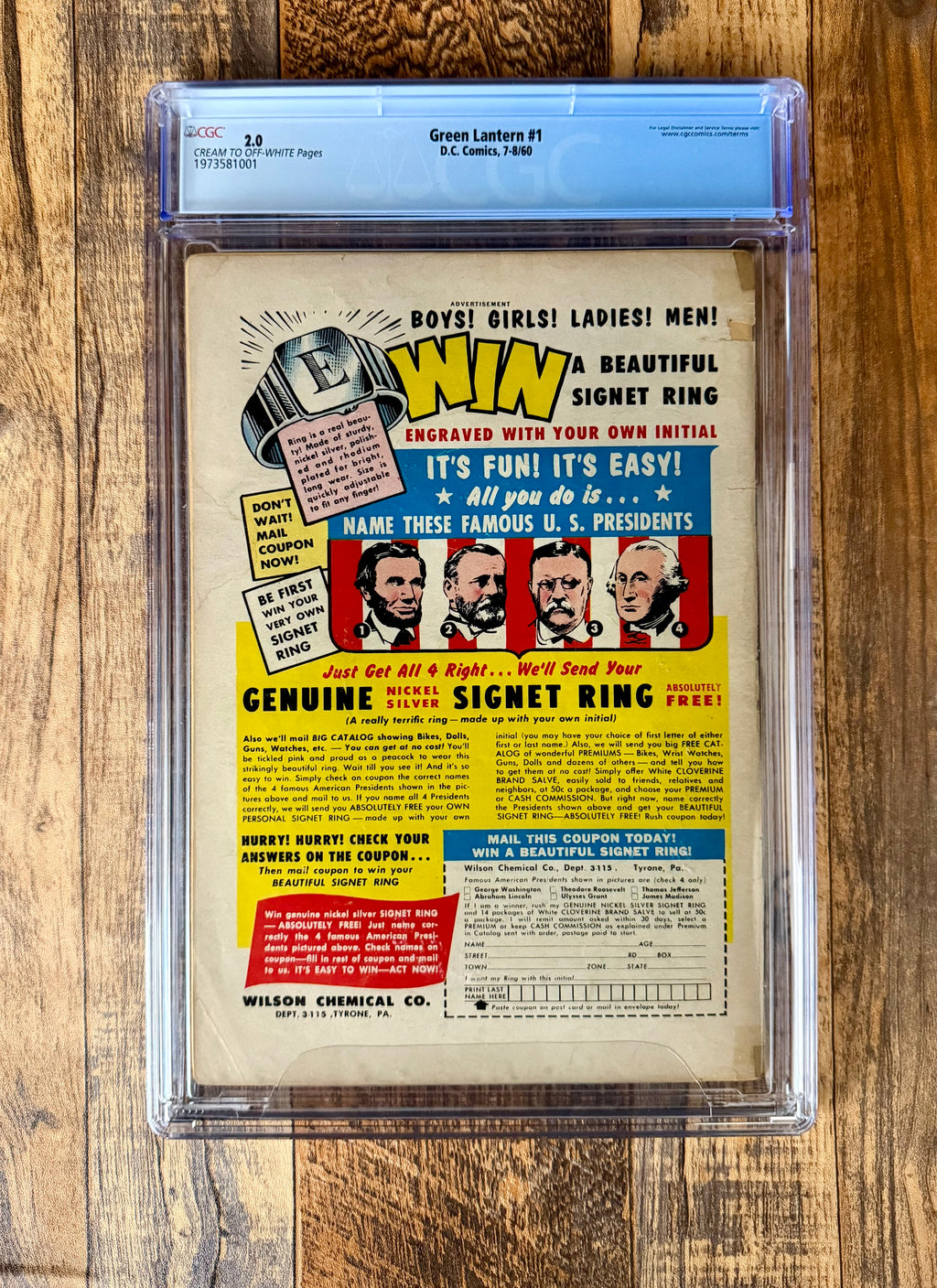 Green Lantern #1 CGC 2.0 (1960)