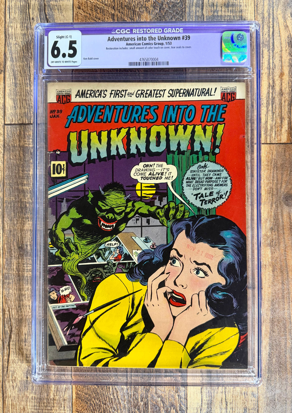 Adventures into the Unknown #39 CGC 6.5 Restored (1953)